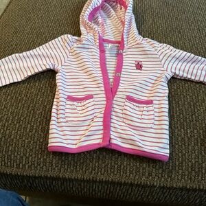 Carter's Pink and White Striped Hoodie